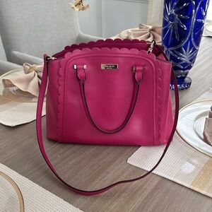 Kate Spade Pink Satchel with Gold Accents